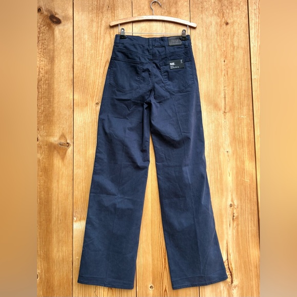Paige NWT Sasha Twill High Rise Wide Leg Navy Blue Pants Sz 27 - Picture 11 of 11